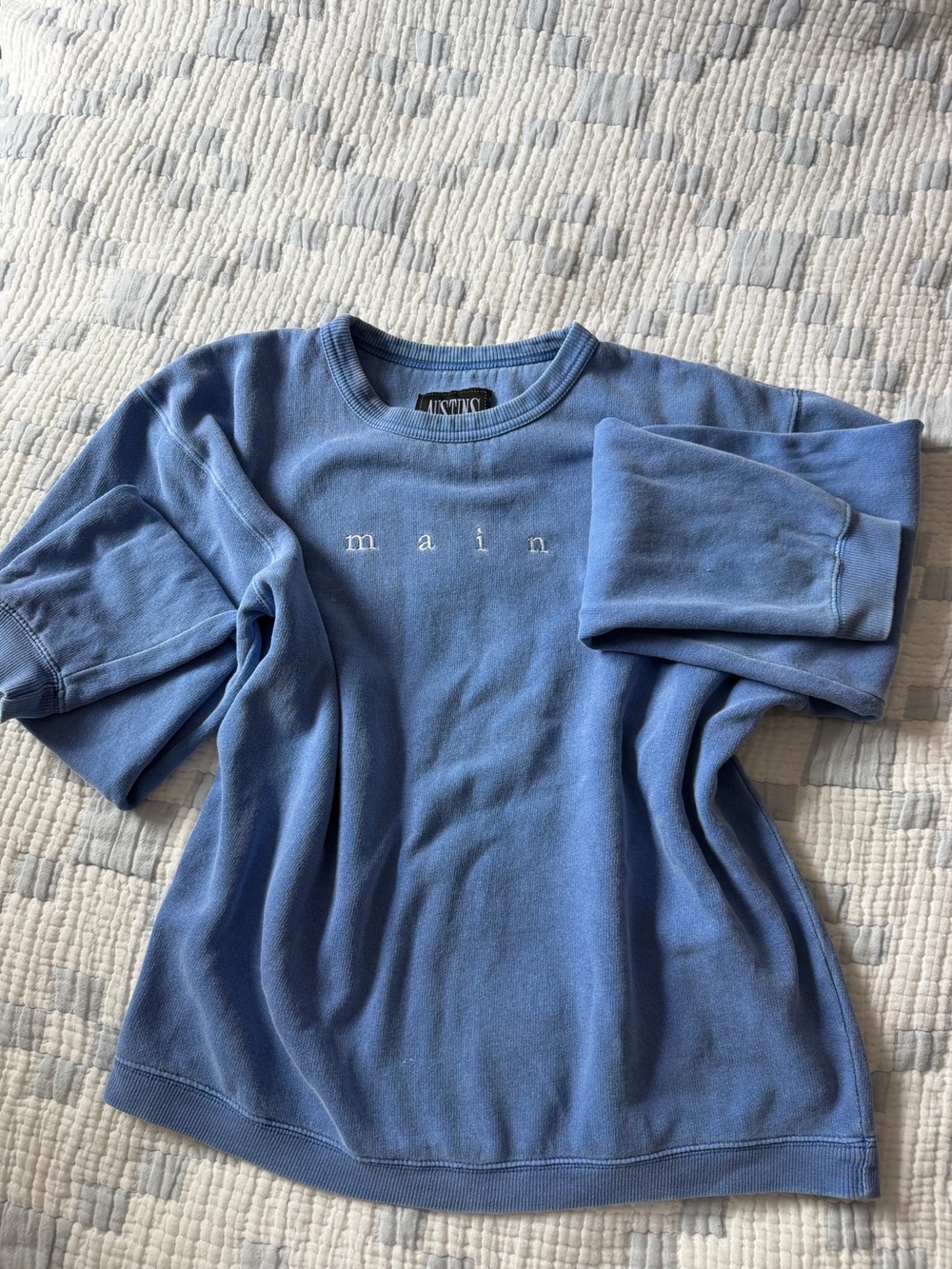 & Other Stories Light Blue Embroidered Crewneck Sweatshirt